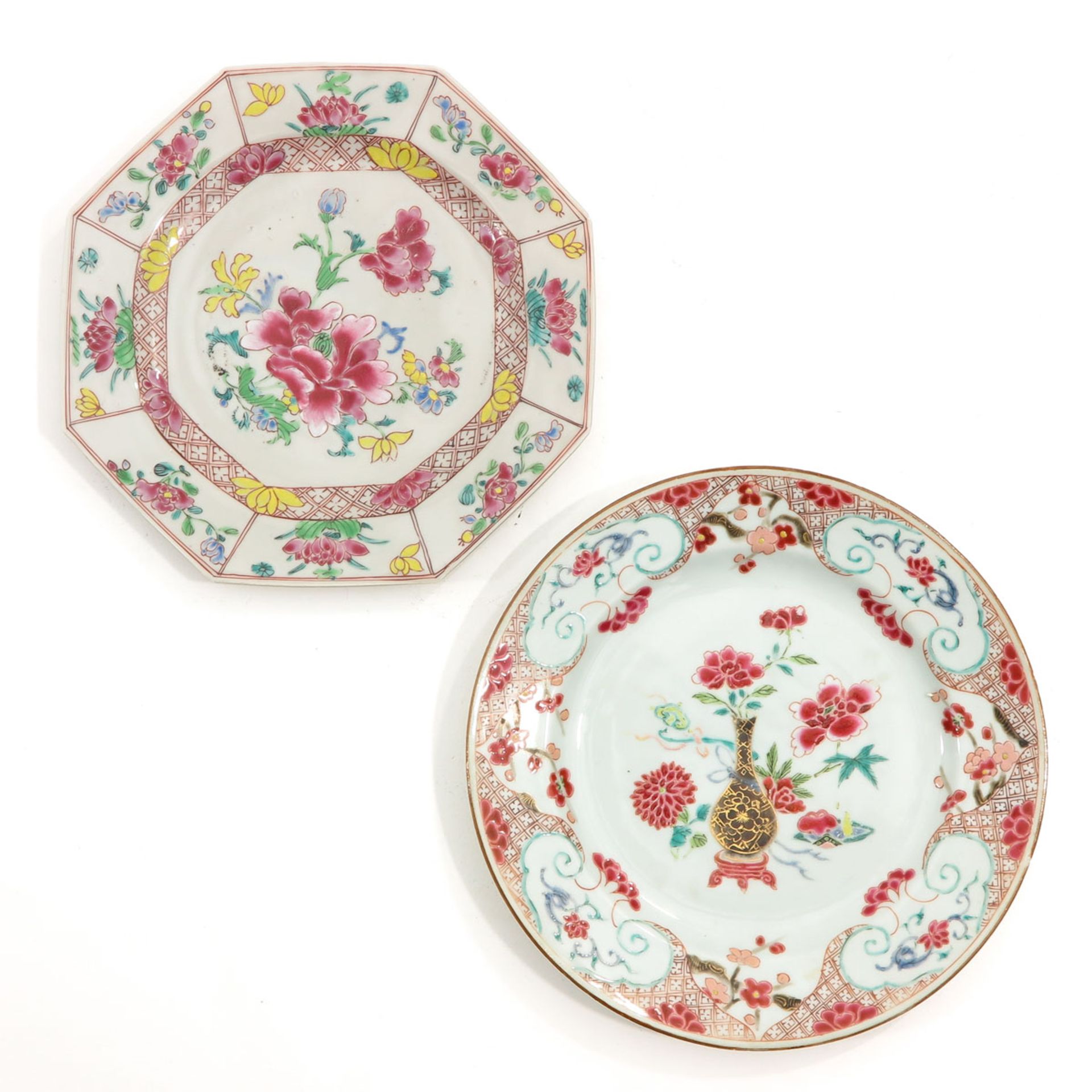 A Collection of 7 Famille Rose Plates - Bild 7 aus 10