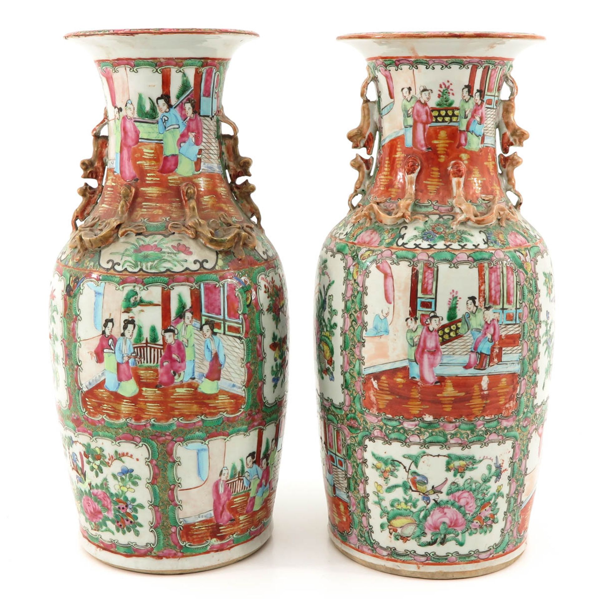 A Pair of Cantonese Vases - Bild 3 aus 9