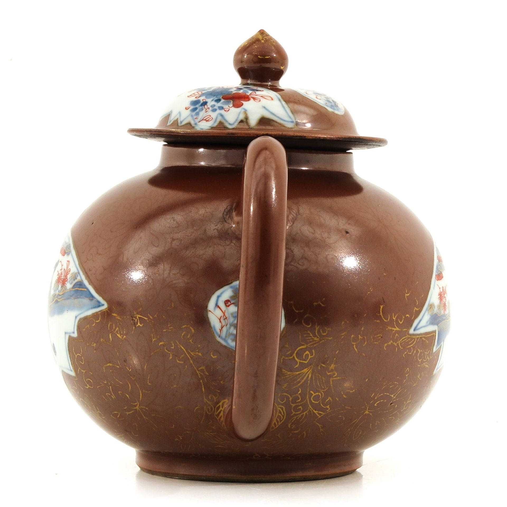 A Large Batavianware Tea Kettle - Bild 2 aus 9