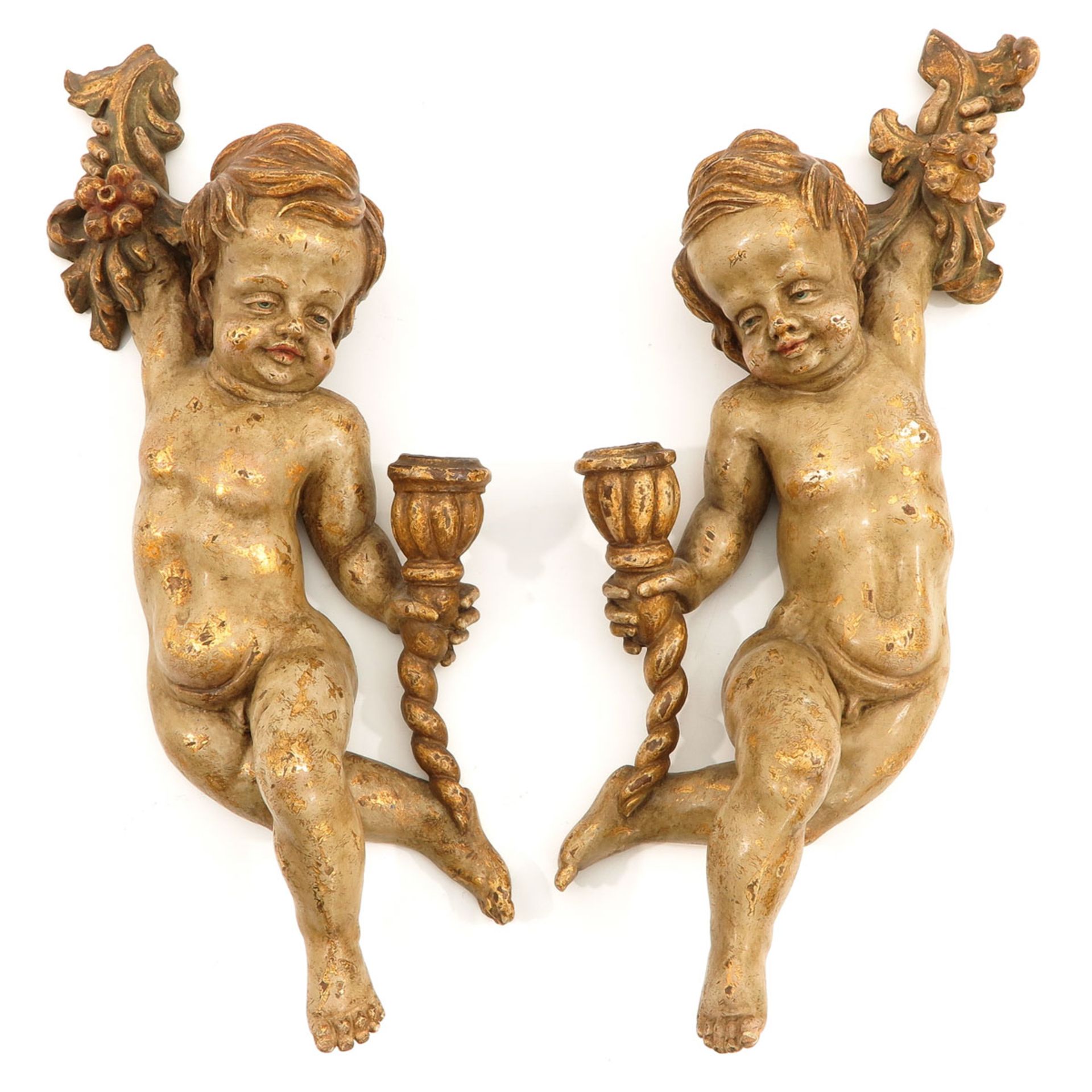 A Pair of 19th Century Wood Angels