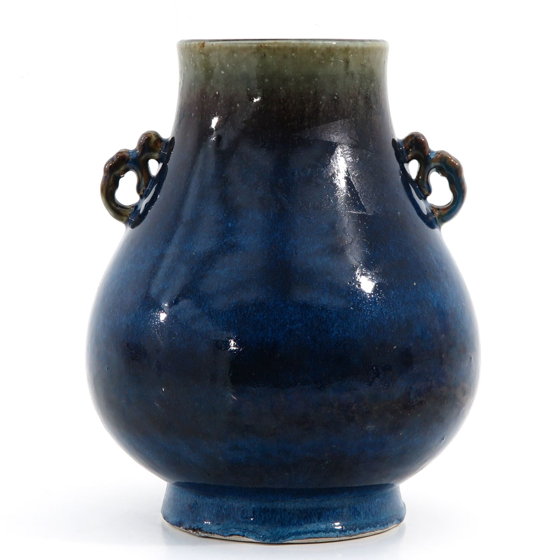 A Blue Glaze Hu Vase - Image 3 of 10