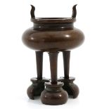 A Bronze Censer and Stand