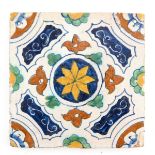 A Polychrome decor Tile Circa 1600