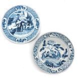 A Lot of 2 Blue and White Plates