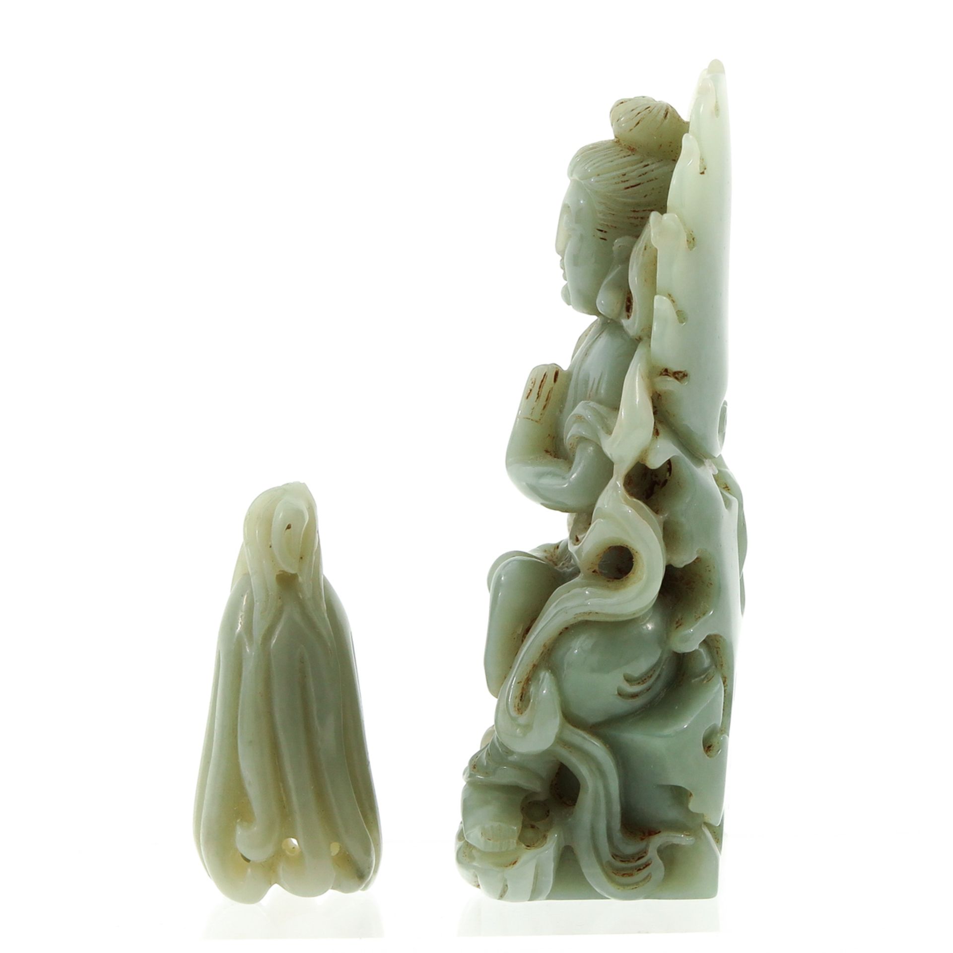 A Lot of 2 Jade Sculptures - Bild 2 aus 10