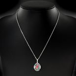A 14KG Necklace and Opal and Diamond Pendant