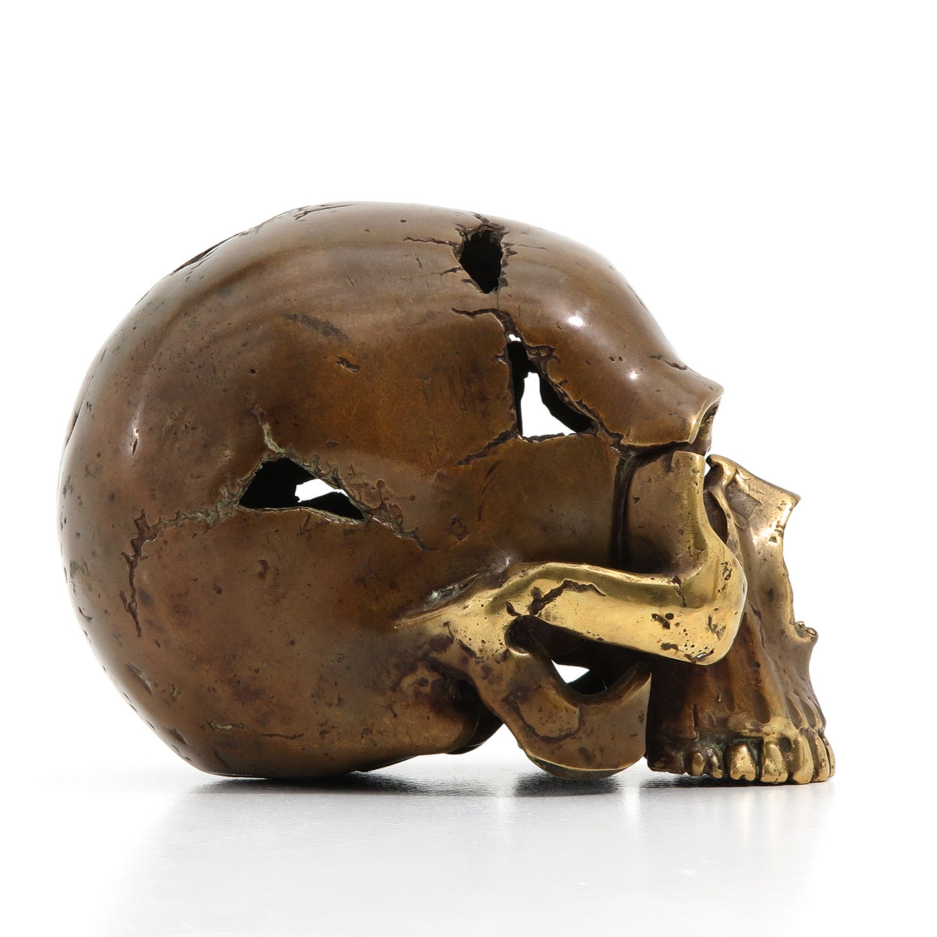 A 19th Century Bronze Sculpture of a Skull - Image 4 of 8