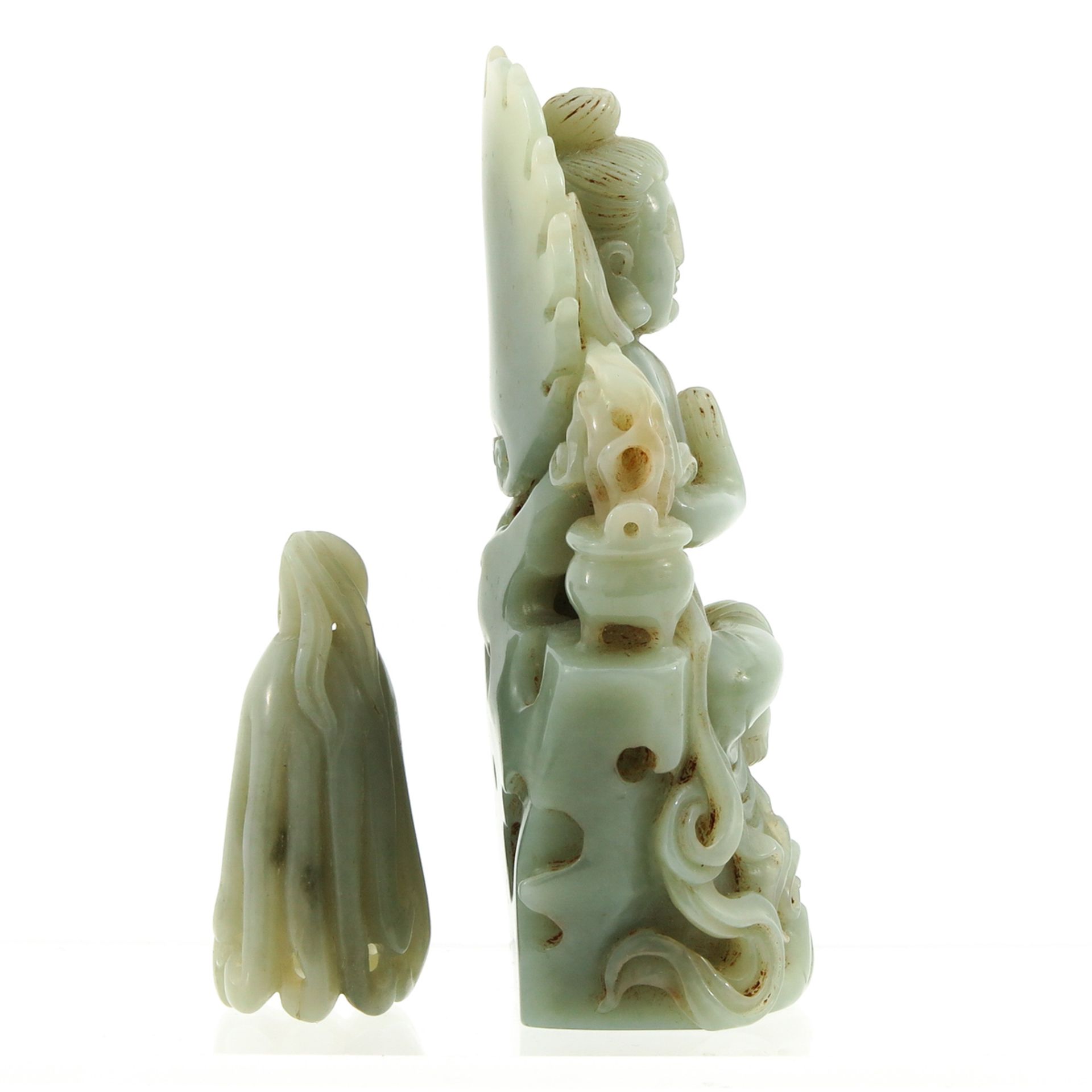 A Lot of 2 Jade Sculptures - Bild 4 aus 10
