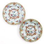 A Pair of Polychrome Decor Plates