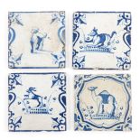 A Collection of 4 18th Century Tiles