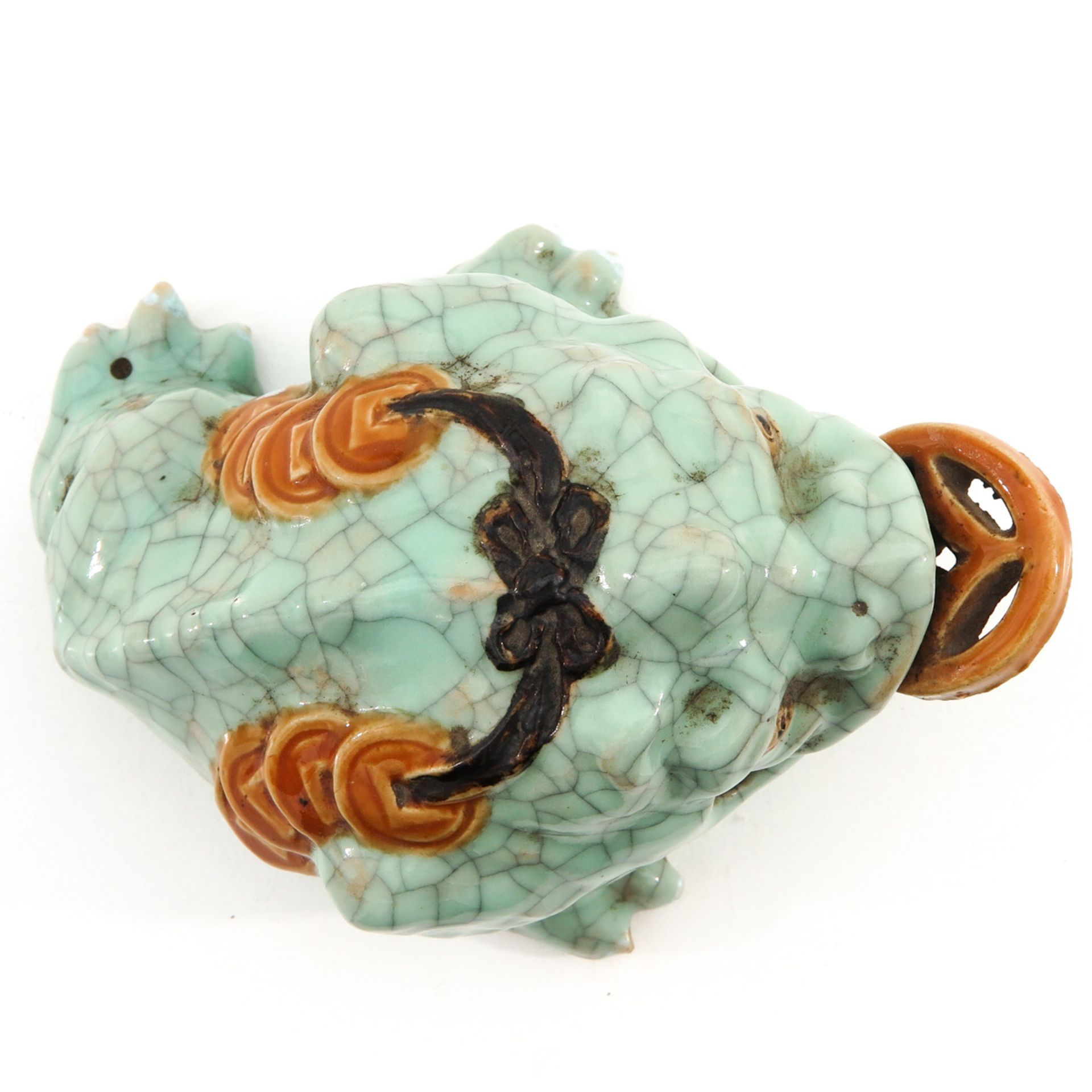A Tea Frog Sculpture - Bild 5 aus 9
