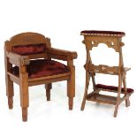 A Oak Prayer Chair and Sedilia