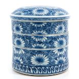 A Blue and White Stacking Food Container