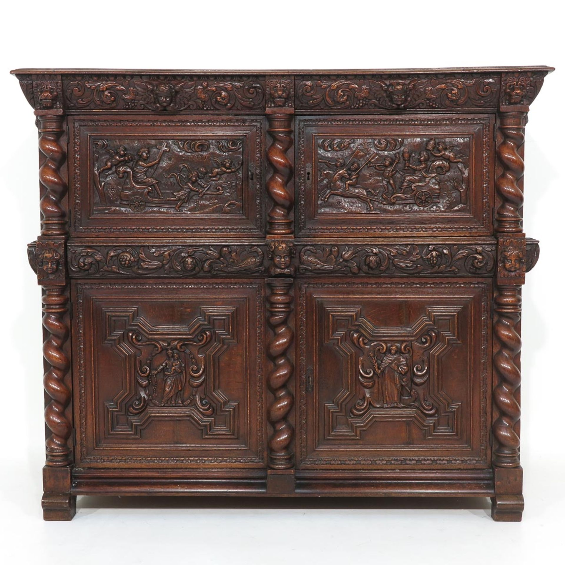 A Brugge Belgium Carved Cabinet Circa 1660 - 1680