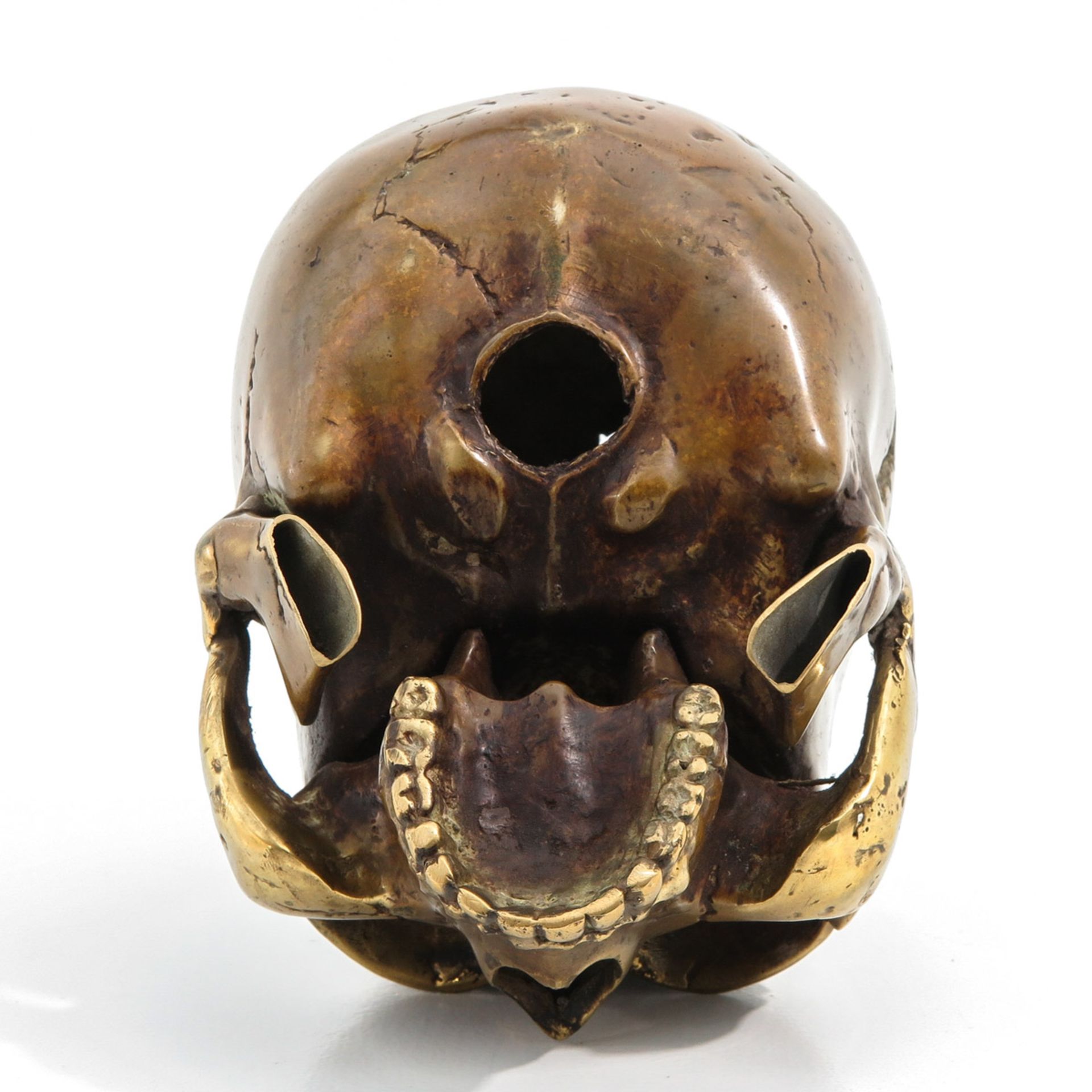 A 19th Century Bronze Sculpture of a Skull - Image 6 of 8