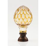 A pine coneAmber cut glass Metal fitting Height: 22 cm
