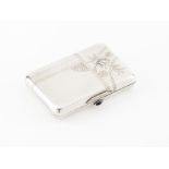 A small cigarette caseRussian silver, 19th century Rectangular shaped of Art Nouveau decoration