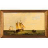 Portuguese school, 19th centuryA Marine painting Oil on canvas30x56,5 cm