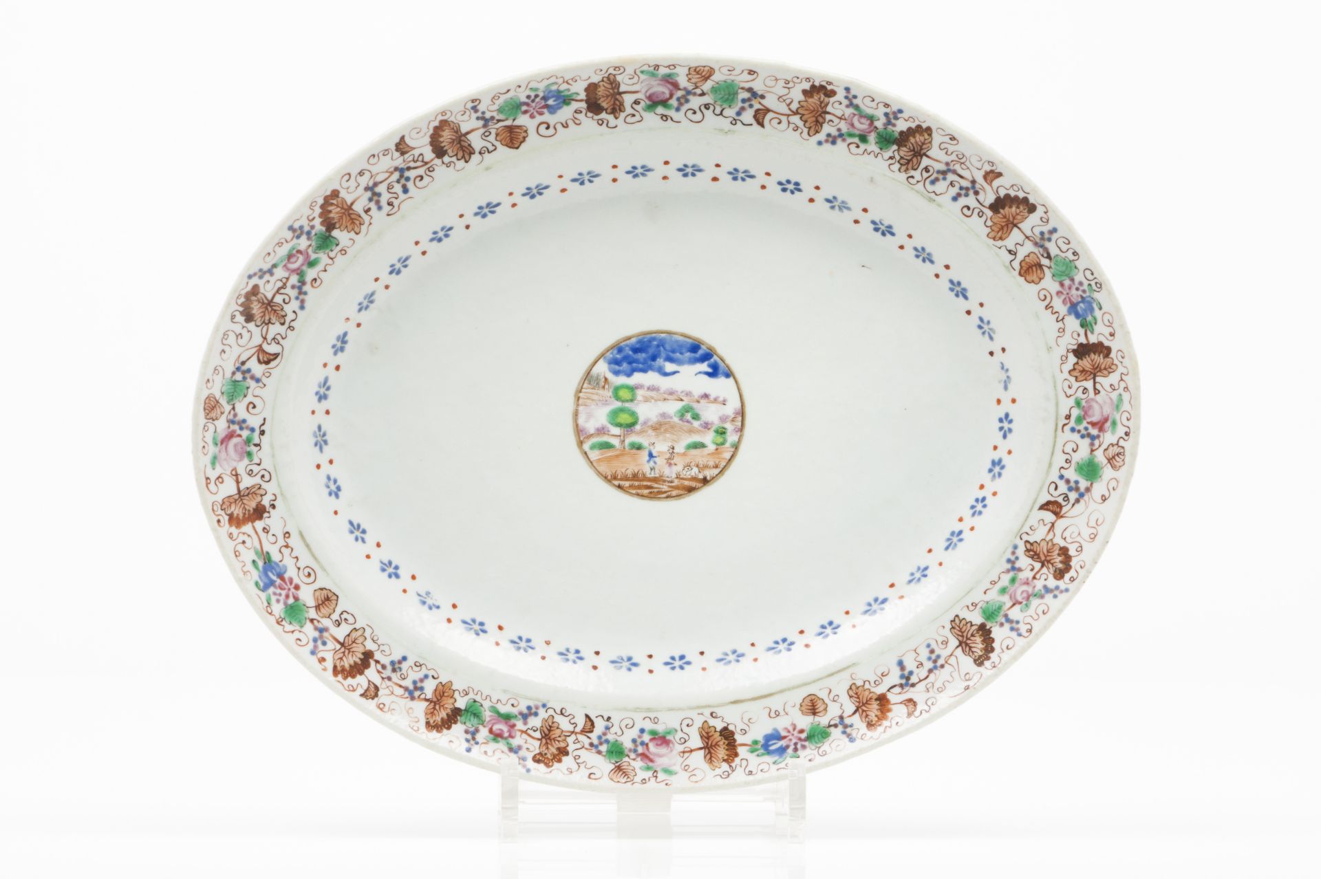 An oval tray