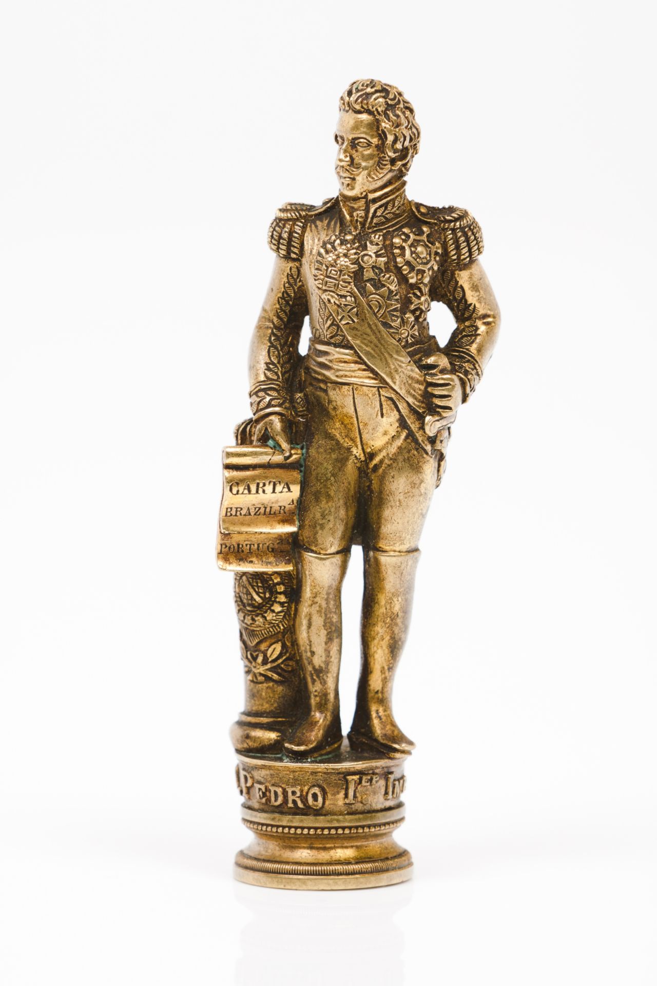 Jean-François Coquardon (1777-1836)Pedro I - Emperor of BrazilSmall gilt bronze sculpture depict