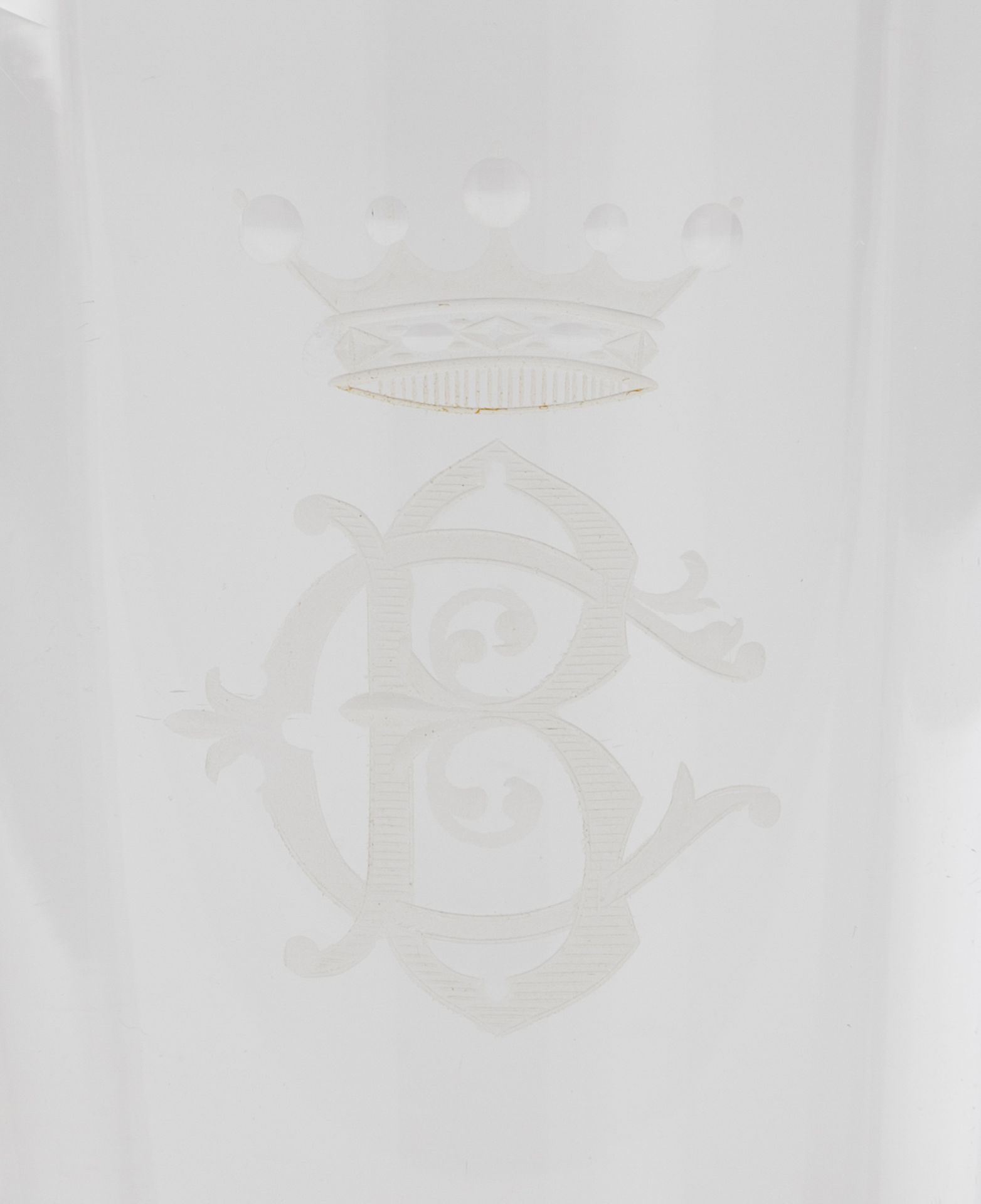 A part of a table glass setMonogramed crystal with viscount coronet 7 water glasses, 12 white wi - Image 3 of 3