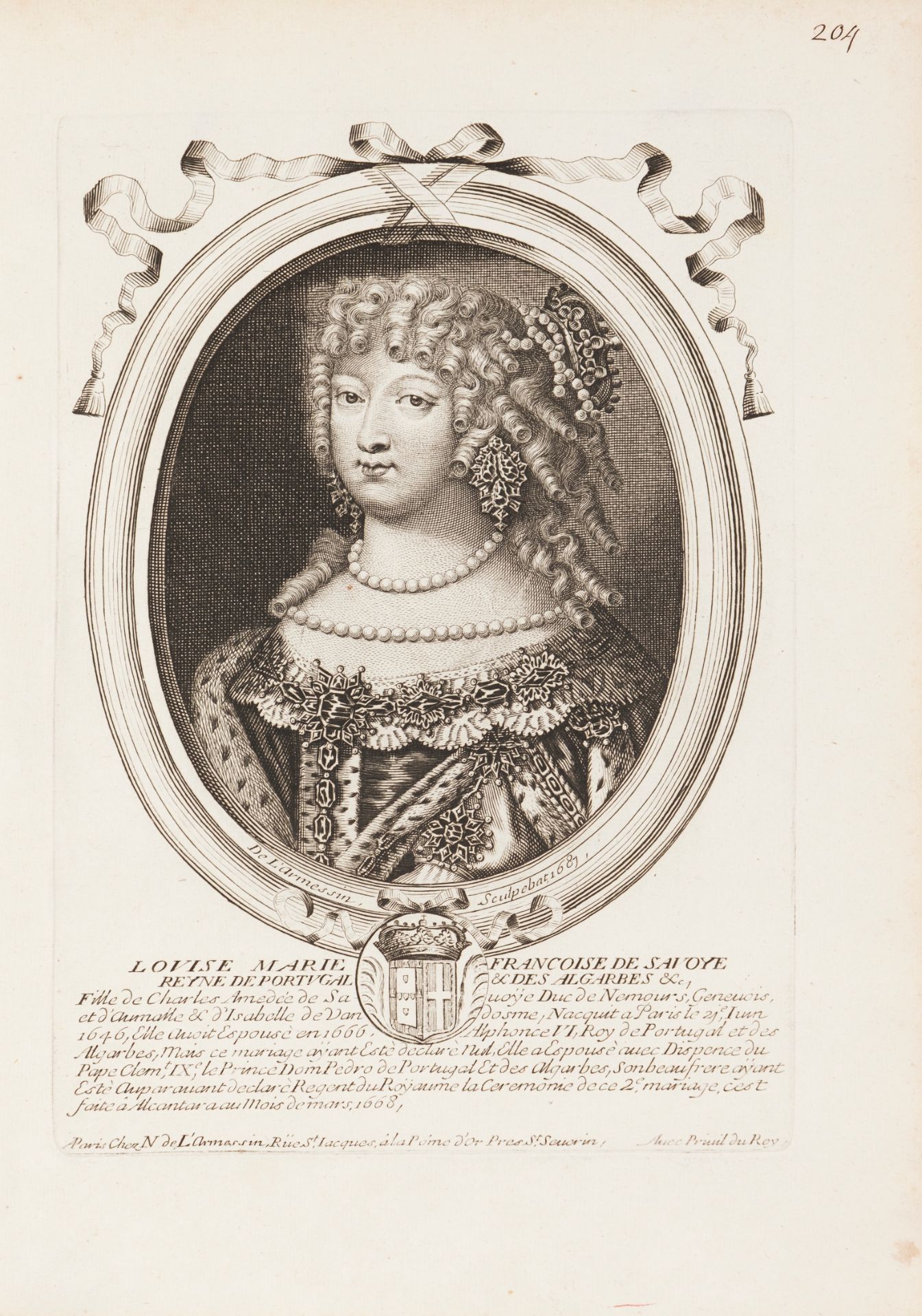 Isabel of Braganza, Maria Francisca of Savoy and Catherine of BraganzaThe Infanta Isabel Luísa J - Image 2 of 3