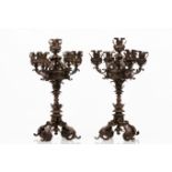 A pair of neo-gothic candelabra