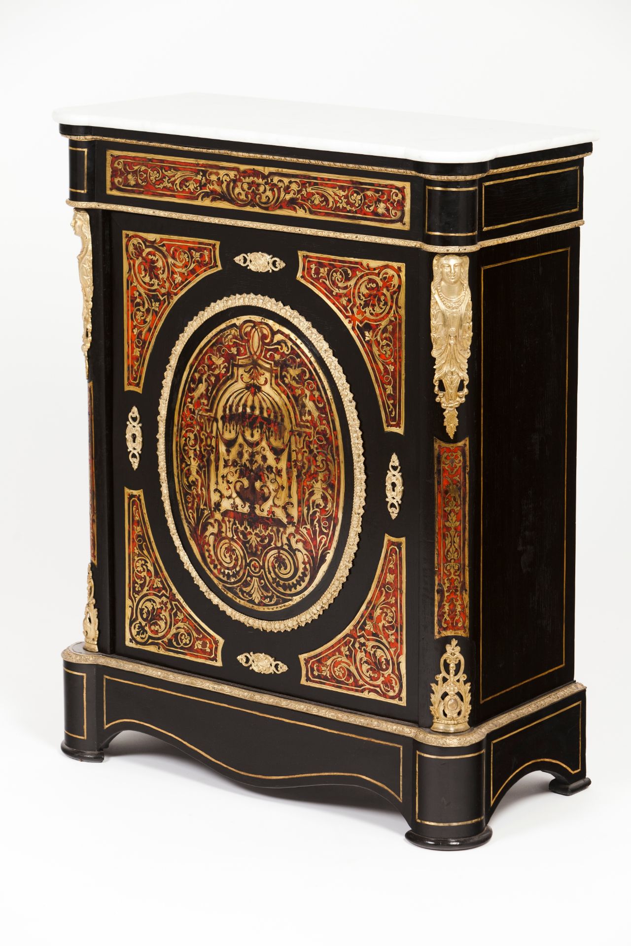 A Boulle style Napoleon III low cupboard