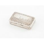 A snuff boxRussian silver, 19th century Rectangular shaped of engraved and guilloche decoration