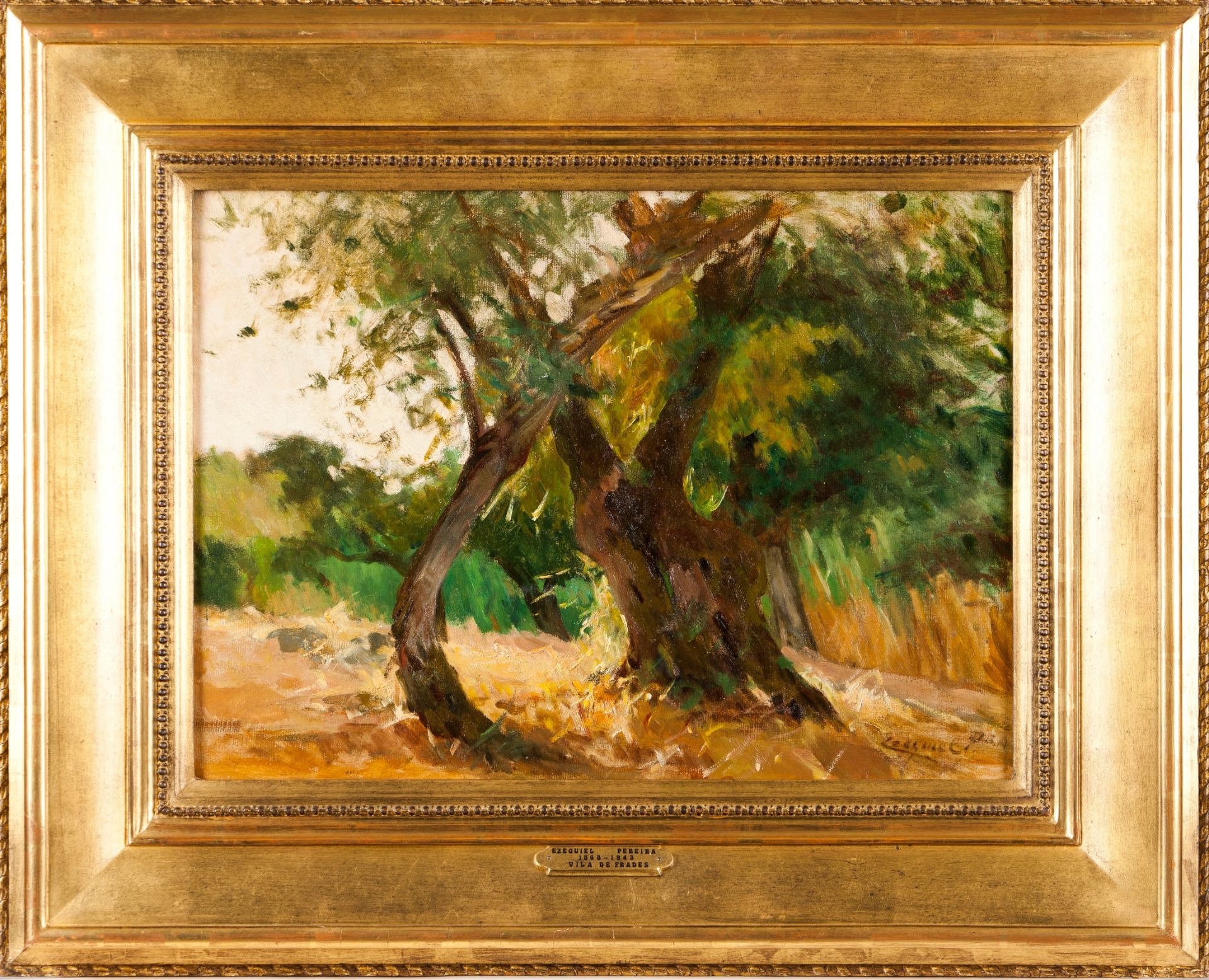 Ezequiel Pereira (1868-1943)"Vila de Frades- Alentejo"Oil on canvas Signed34x46 cm