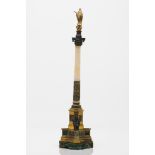 "Colonna Della Immacolata"Bronze and hardstones Miniature of the column from Piazza Maginanelli