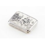 A snuff boxRussian silver, 19th century Rectangular shaped of engraved and guilloche niello deco