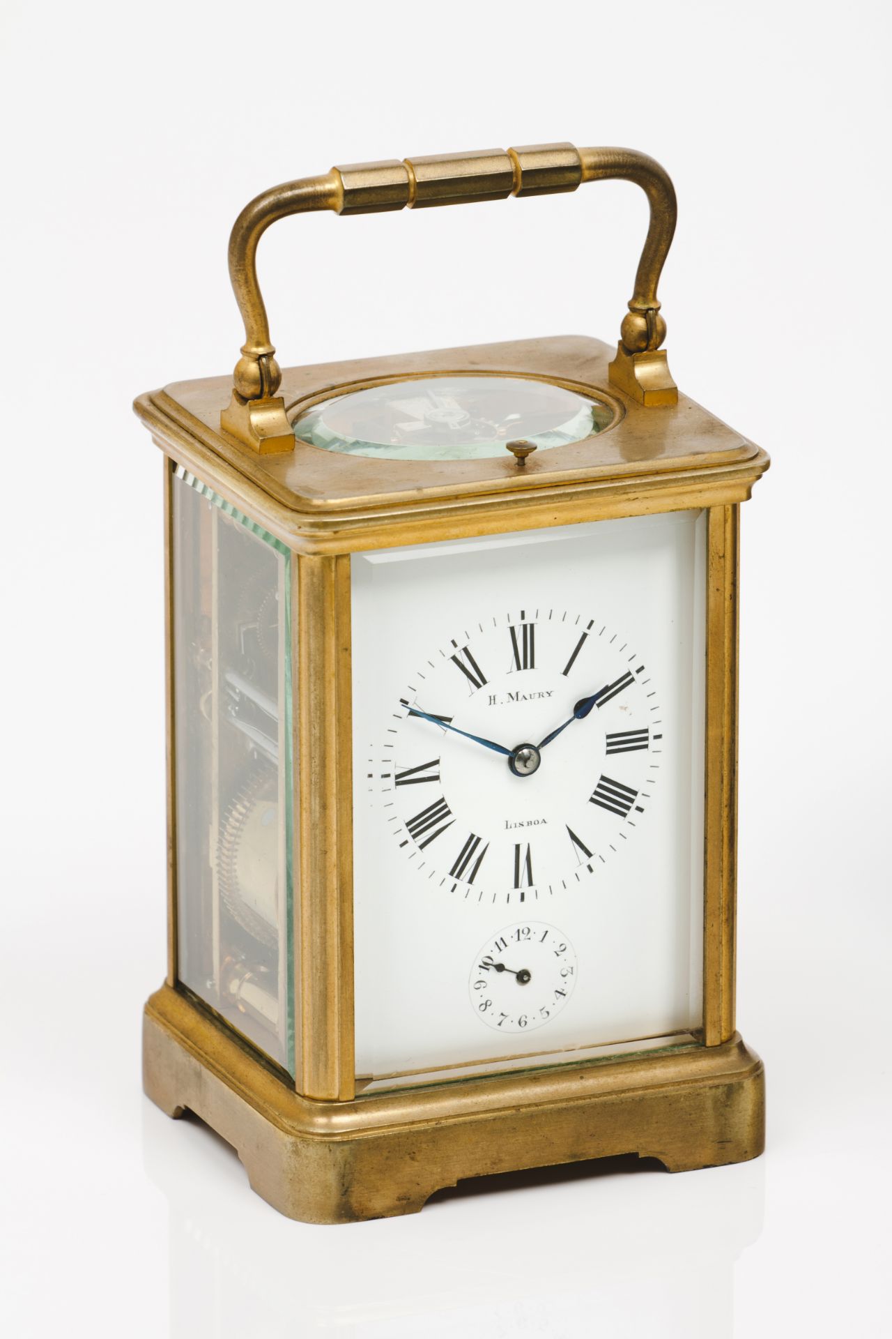 A carriage clock with case