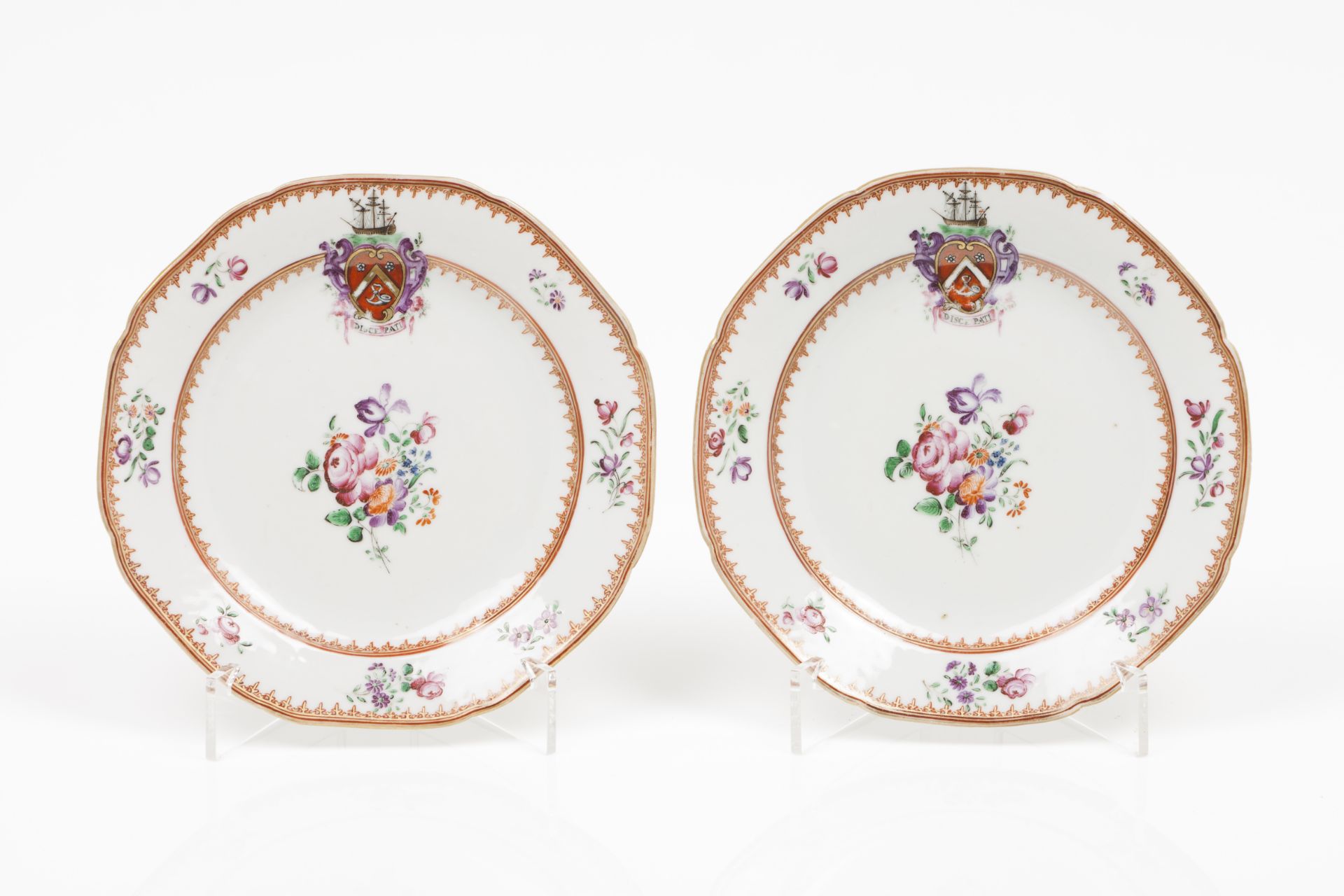 A pair of small heraldic plates