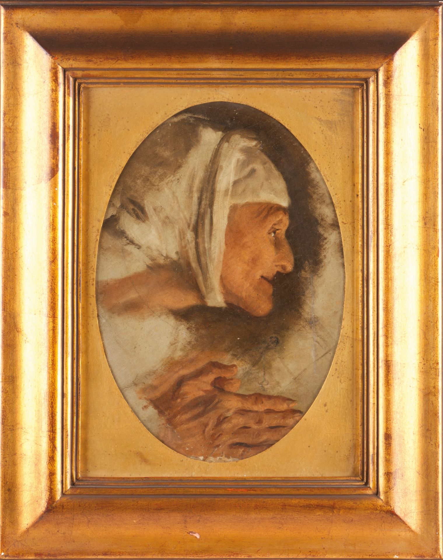 Domingos Sequeira Attrib. (1768-1837)Head of a Old WomanOil on canvasWith certificate issued