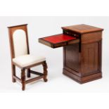 An Indo-Portuguese style Davenport desk and chair