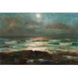 Ernest Hayes (1914-1978)"Moonrise - Irish Coast"Oil on canvas Signed40,5x58,5 cm
