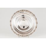 A fruit bowlPortuguese silver Plain centre of chiselled lip and raised winglet and shell decorat