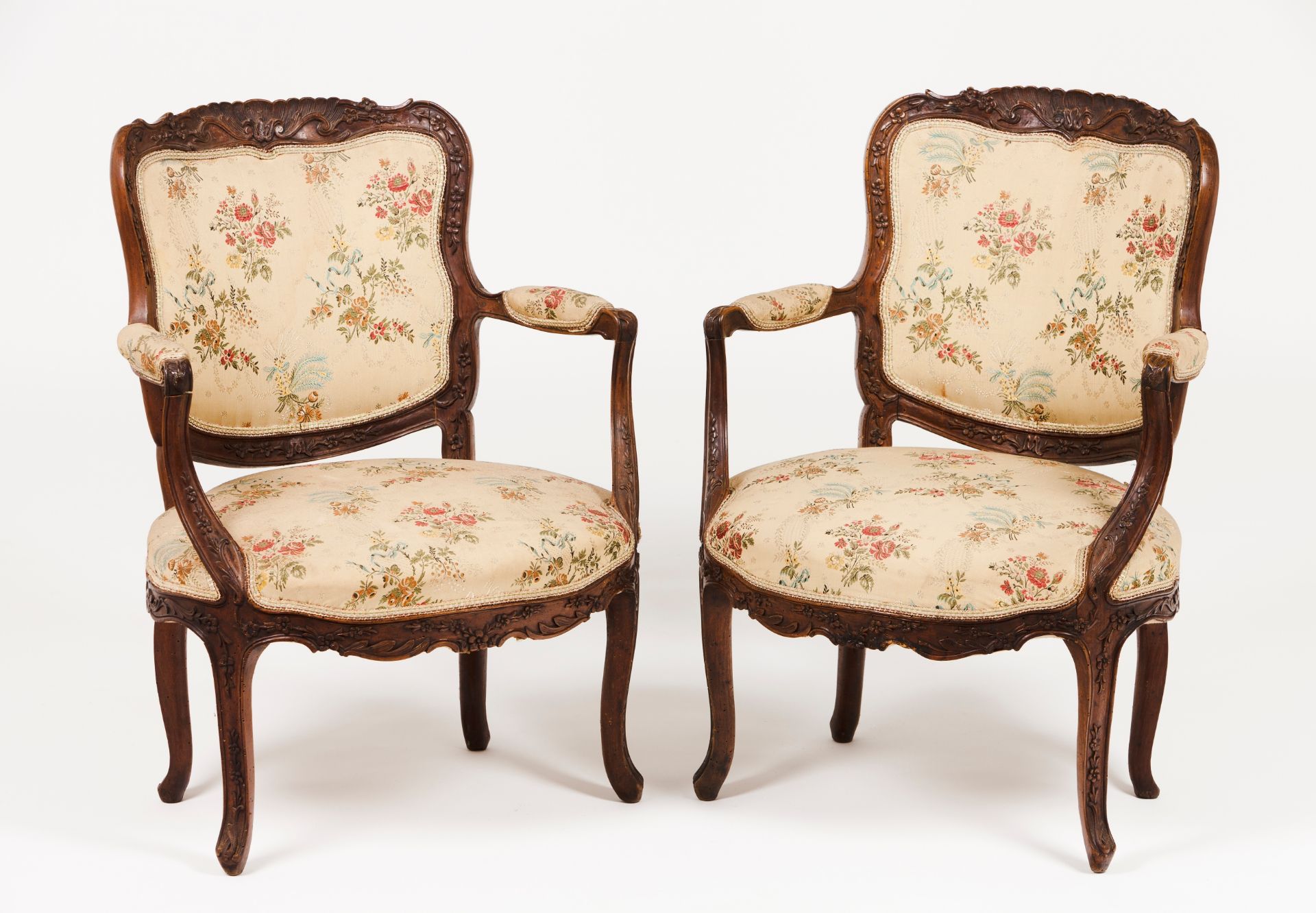 A pair of French taste D.José fauteuils