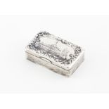A snuff boxRussian silver, 19th century Rectangular shaped of engraved and guilloche niello deco