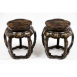 A pair of garden stools