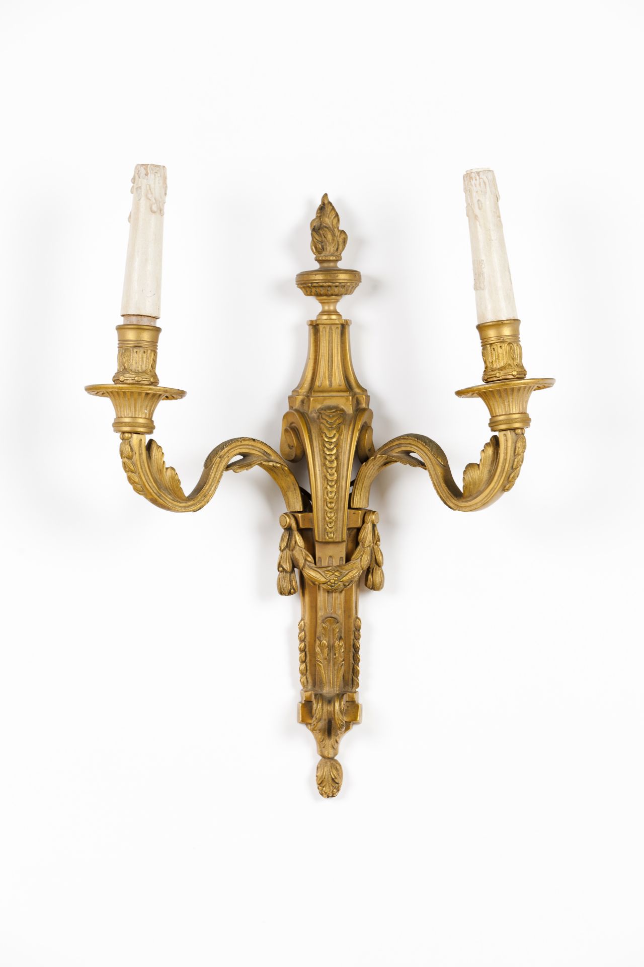 A pair of Louis XVI two branch wall sconces - Image 2 of 2