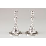 A pair of D.José candlestandsPortuguese silver, 18th century Spiralled decoration shaft and foot