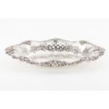 A Tiffany trayAmerican silver Plain centre with raised lip of relief and pierced foliage, shell