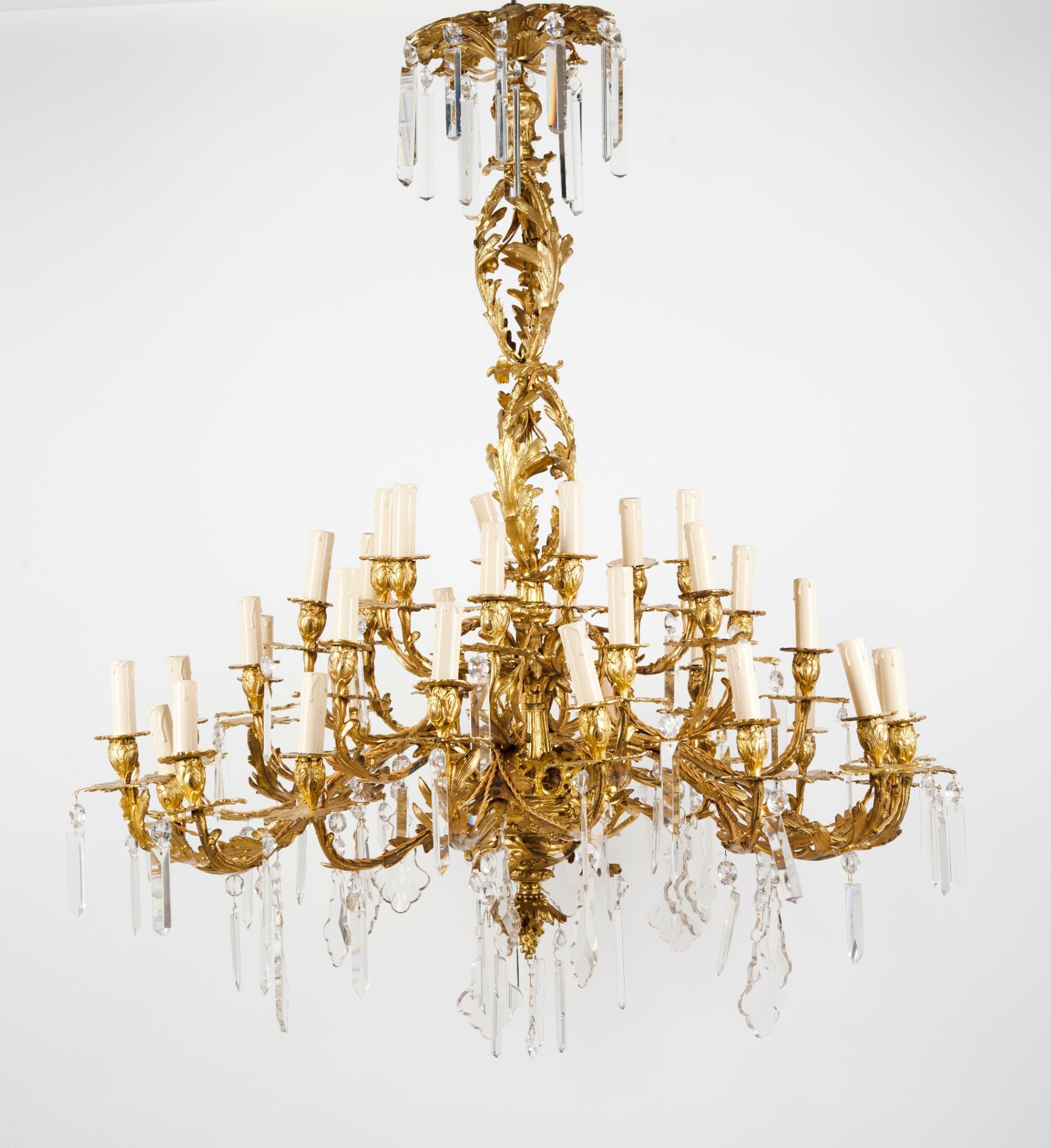 A large 36 branch Louis XV style chandelier