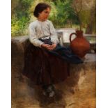 Ernesto Condeixa (1858-1933)"The girl at the fountain"Oil on canvas Signed81,5x66 cm