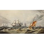 English school, 19th centuryA Marine painting Oil on canvas25,5x45,5 cm