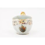 A sauceboatChinese porcelain Polychrome and gilt decoration with central armorial for Vital de