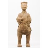 Farmer, Sichuan figureLarge terracotta sculpture Depicting a farmer holding a shovel China,