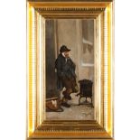 European school, 19th centuryA beggar Oil on canvas Signed I. Grant43x21 cm